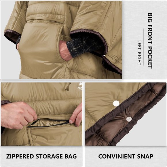 Naturehike Mobile Sleeping Bag Outdoor Portable Wearable Coat Camping Cloak Wint - Picture 5 of 8